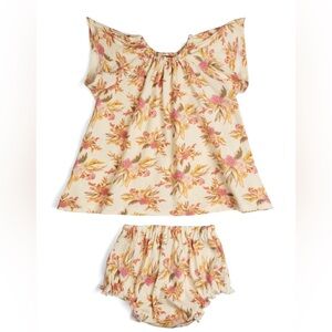 Milkbarn Short Sleeve Peasant Dress w/Bloomers Vintage Floral 6-12 months new